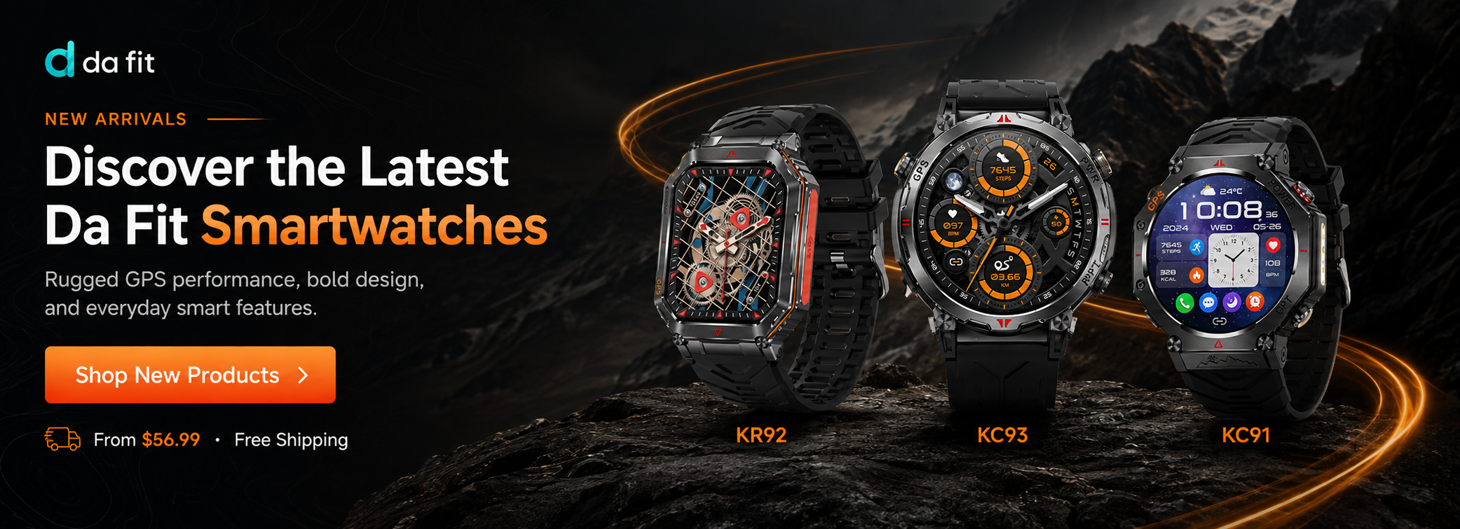 New Da Fit smartwatches: KR92, KC93, and KC91 for rugged GPS performance and everyday smart features