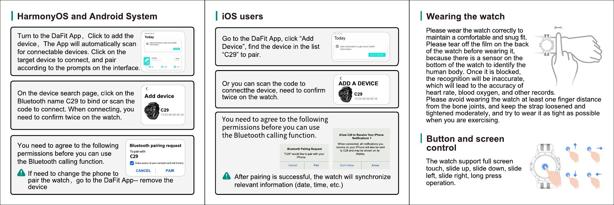 C29: Android and iPhone pairing