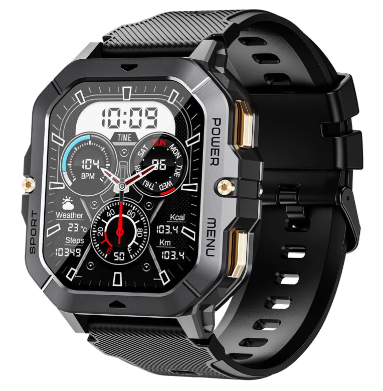 Da Fit C28 black rugged outdoor smartwatch product view