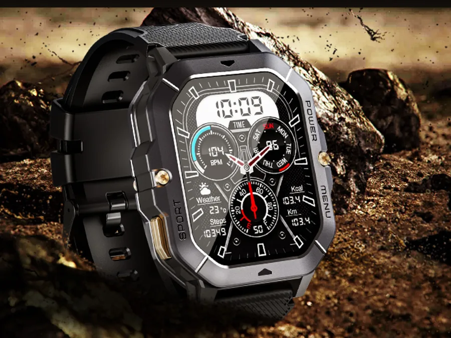 Da Fit C28 black rugged smartwatch