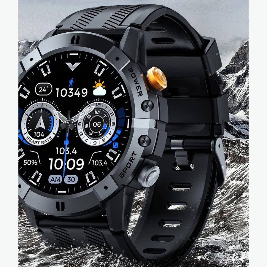 Da Fit C29 black rugged round smartwatch
