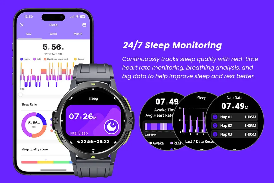 Official Da Fit C31 sleep monitoring visual and companion app screen