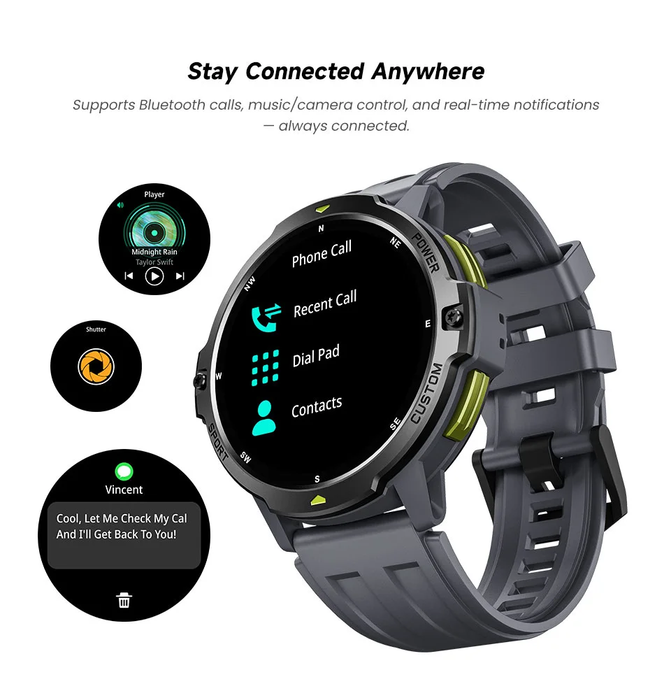 Official Da Fit C31 Bluetooth calling, music, camera, and notification visual
