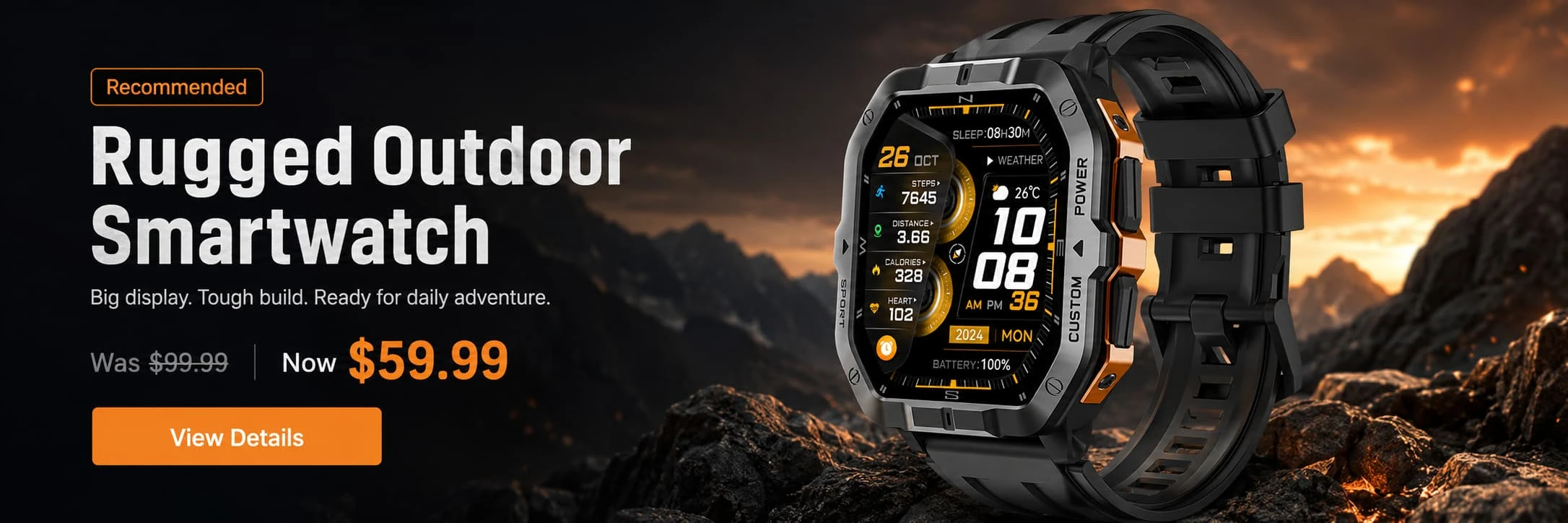 Da Fit C32 Pro orange GPS sports smartwatch outdoors