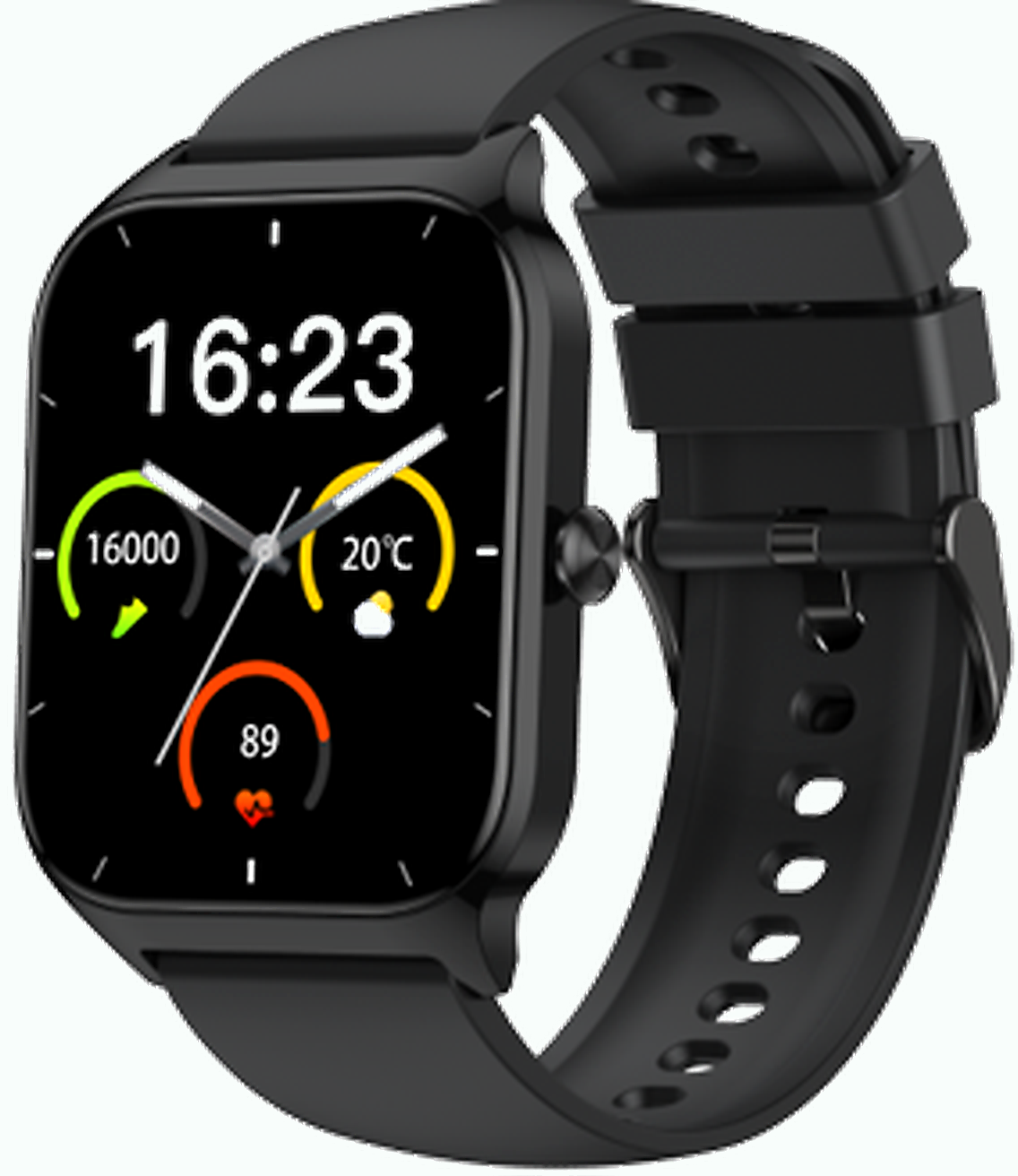 Da Fit P125M black silicone strap smartwatch